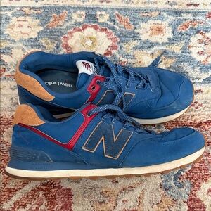 New Balance Men's Blue and Tan Sneakers 574